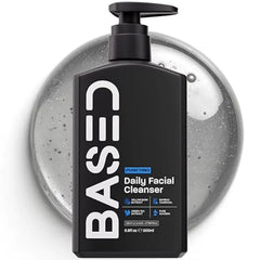 BASED Daily Facial Cleanser for Men Deep Cleaning Formula with Bamboo Charcoal & Willow Bark Removes Buildup Without Stripping Clear Skin 6.8 Fl Oz Pack of 1