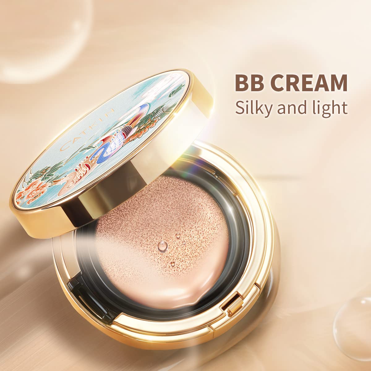 CATKIN PEACH BLOSSOM Skincare BB Cream Air Cushion Foundation, Matte Oil-control Concealer for All Skin Types, Refillable Foundation Makeup 13g*3 (C02)