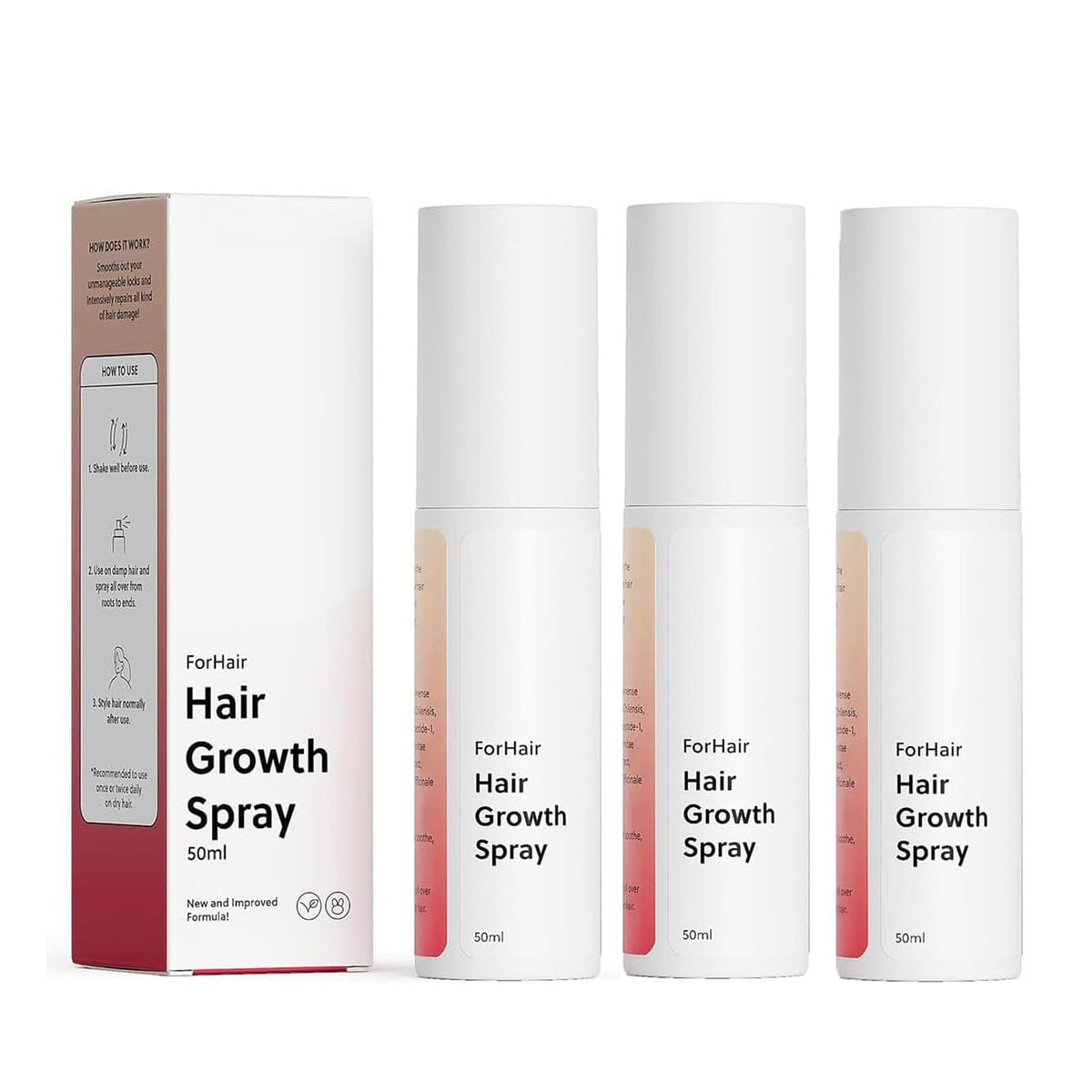 Hair Growth Oil Spray, Advanced Natural Hair Growth Oil Non-greasy, Stronger and Hair Thickening Spray, Scalp Nourishing, Damage Repair, Loss Prevention, Ideal for Dry Scalp (3pcs)
