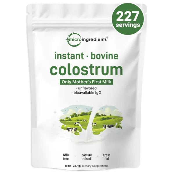 Micro Ingredients Bovine Colostrum Powder, 8 oz | Colostrum Supplement for Women & Men | Unflavored & Instant Dissolve | Non-GMO, Gluten-Free