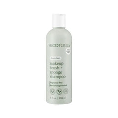 EcoTools Makeup Brush + Sponge Shampoo, Remove Makeup & Impurities From Tools, Sponges, & Puffs, Fragrance-Free Brush Cleanser, No Harsh Chemicals, Vegan, & Cruelty-Free, 8 fl. oz./236 ml