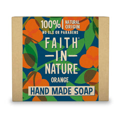 Faith in Nature | 100 g | Orange Handmade Soap | 100% Natural Origin | Detoxifying | No SLS or Parabens | Vegan & Cruelty-Free Skincare