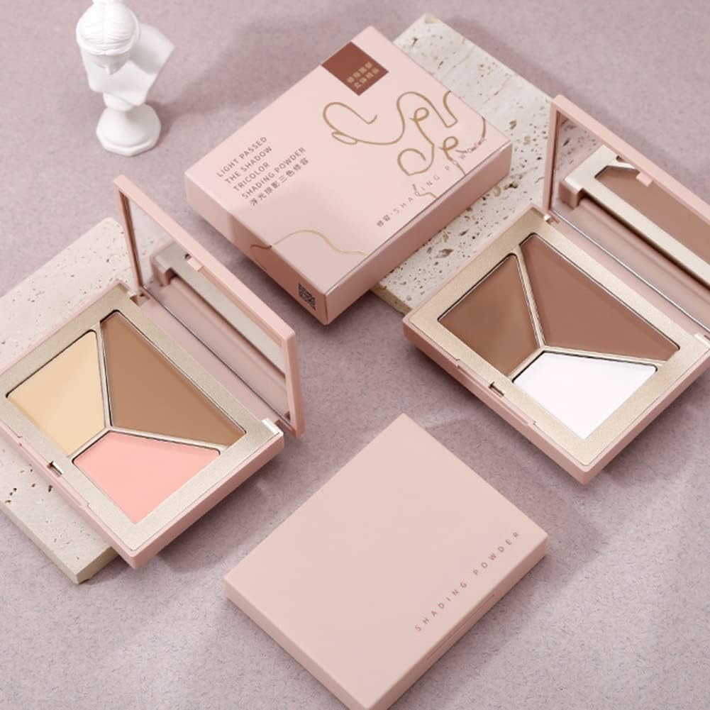 NLLNT Soft Compact Bronzing Matt Powder 3D Makeup V-Shaped Face Contour Shading Bronzers Palette