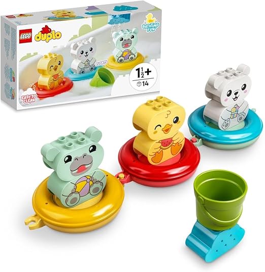 LEGO 10965 DUPLO Bath Time Fun: Floating Animal Train Bath Toy for Babies and Toddlers 1.5-3 Years Old with Duck, Hippo and Polar Bear, Bathtub Water Toys, Easy to Clean