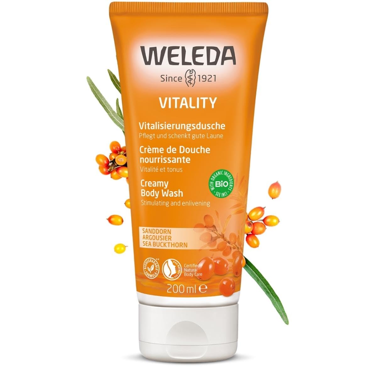 Weleda Sea Buckthorn Creamy Body Wash, 200ml