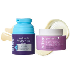 Bliss Youth Got This Retinol Serum & Moisturizer Duo - Advanced Anti-Aging Formulas - Diminish Fine Lines & Wrinkles - Paraben Free - Vegan