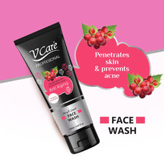 V Care Professional Face Wash 150ml : Revitalizing formula with Ginseng & Grape Seed extracts for Radiant Skin