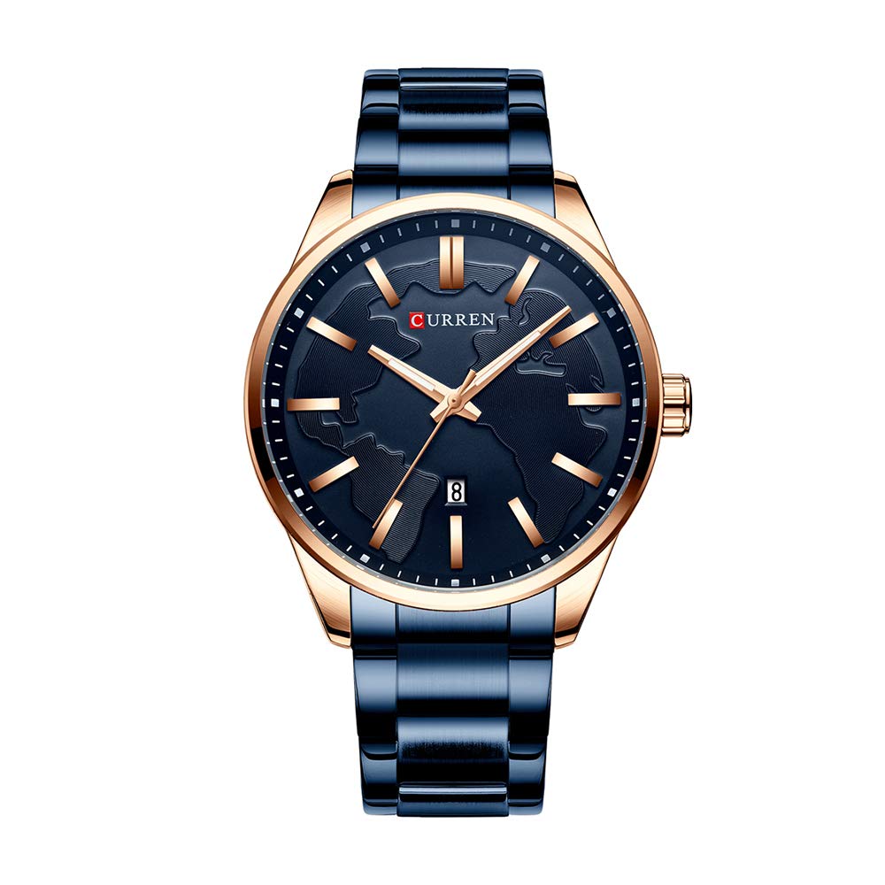 Curren 8366 Watch Men Waterproof Calendar Quartz Wrist Watch Business Alloy Case Stainless Steel Band Watch