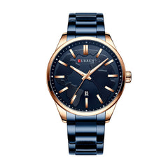 Curren 8366 Watch Men Waterproof Calendar Quartz Wrist Watch Business Alloy Case Stainless Steel Band Watch