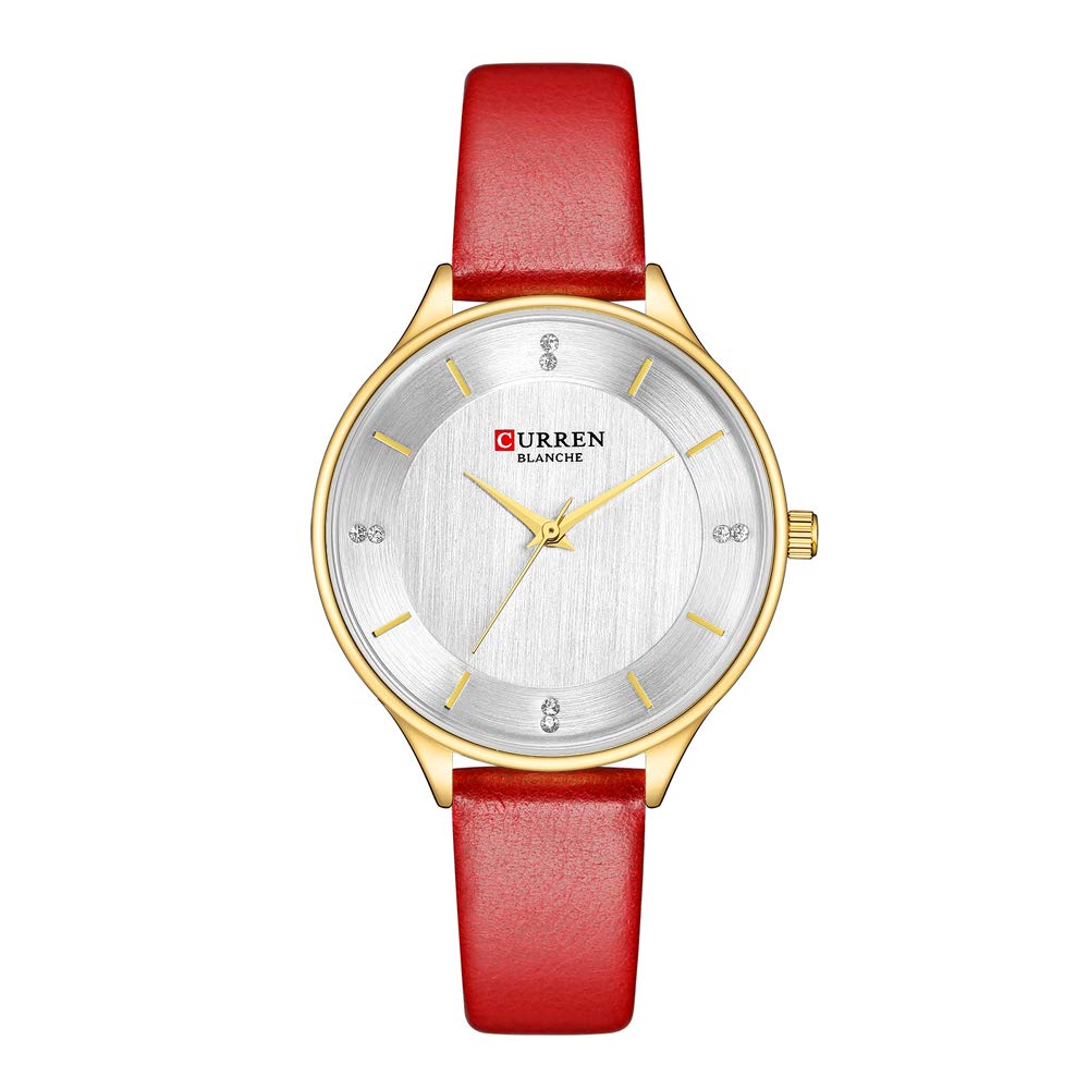 CURREN Women Watches, Quartz Analog Calendar,Wrist Watch for Women, Fashion Waterproof Stainless Steel Band - Silver