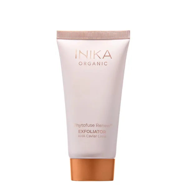 INIKA Organic Phytofuse Renew™ Exfoliator | AHAs and Natural Exfoliating Bamboo + Pumice for Soft, Smooth & Balanced Skin. Combined Physical + Chemical Exfoliation with Nourishing Ingredients. 75mL