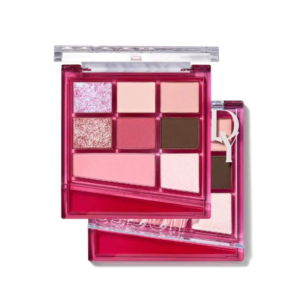 Espoir Real Eye Palette All New #5 Hushed Cherry 0.17 oz | Multi-Use Long-Lasting Blendable 8 Colors Natural Glitter Soft Veil Matte Eyeshadow Palette for Various Makeup Looks