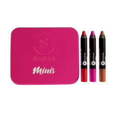 Sugar Cosmetics Matte as Hell Mini Kits Bold Shades Set of 3 Long-lasting lipsticks with a matte finish, cruelty-free and paraben-free