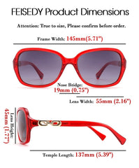 FEISEDY Women Polarized Sunglasses 100% UV400 Vintage Square Sun Glasses Outdoor Driving Fashion Shades for Women B2526