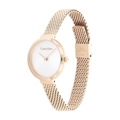 Calvin Klein MINIMALISTIC T BAR 28MM MESH Women's Watch, Analog - Gold / Silver