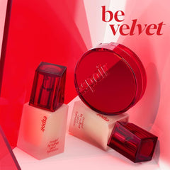 Espoir Pro Tailor Be Velvet Cushion SPF34 PA++ #3 Petal 0.45oz with 0.45oz Refill | Lightweight Matte Skin Full Coverage Cushion Foundation | Flawless Finish, Long-Lasting Comfort | Korean Makeup