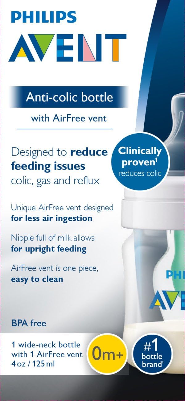 AVENT Philips Anti-colic Bottle with AirFree 4oz 1pk, SCF400/14