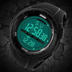 SKMEI 1025 Black Waterproof Mens Digital Watch - Black