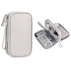 Electronics Organizer, Business Travel Universal Cable Organizer Bag Waterproof Electronics Accessories Portable Double Layers Storage Cases for Charger, Phone, USB, SD Card, Hard Drives, Power Bank