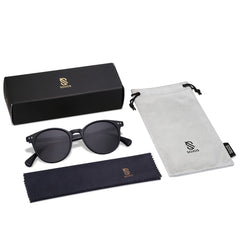 SOJOS Small Round Classic Polarized Sunglasses for Women Men Vintage Style UV400 Lens MAY SJ2113
