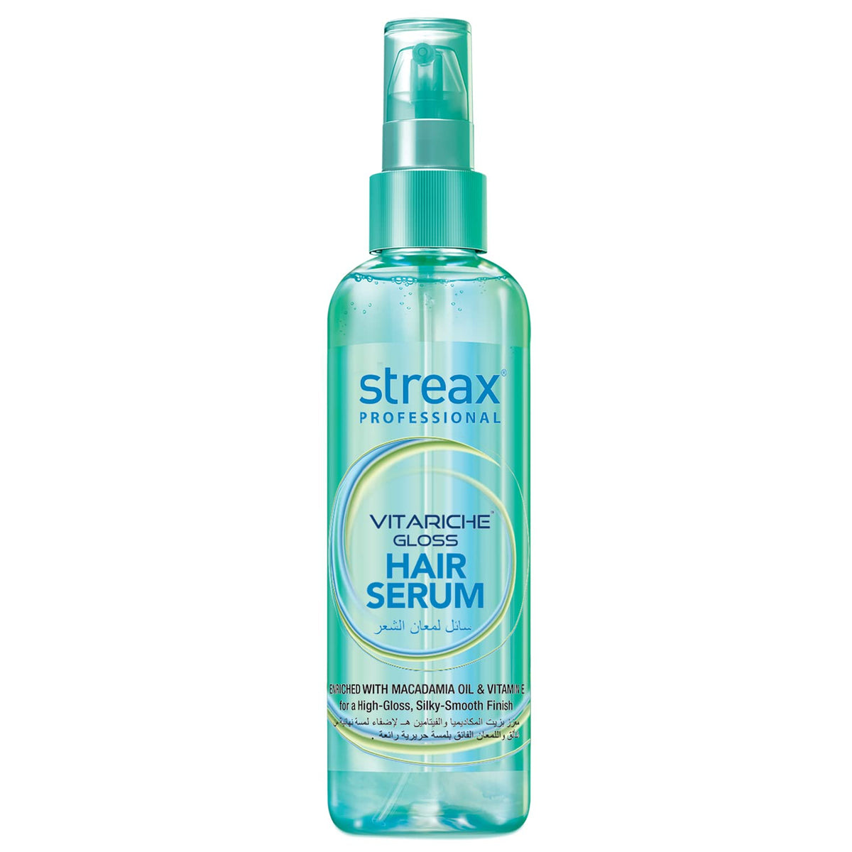 Streax Professional Vitariche Gloss Hair Serum for Women & Men – 100ml | Enriched with Macadamia Oil and Vitamin E | For Gorgeous & Shiny Hair | Helps in Everyday Styling | Adds Shine to Hair