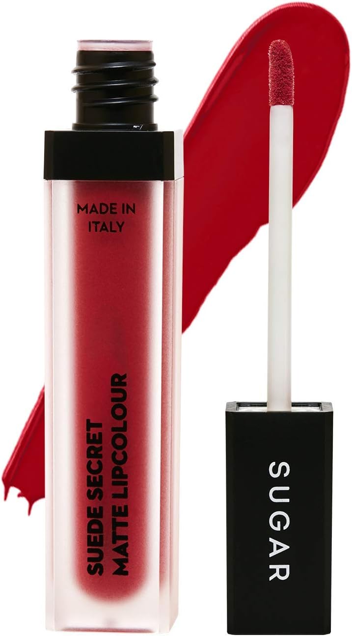Sugar Cosmetics Suede Secret Matte Lipstick - 19 Terry Tomato (Light red with hints of orange), 6 ml