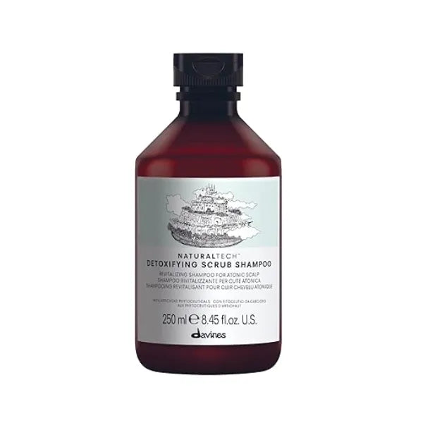 Davines Naturaltech Detoxifying Scrub Shampoo, Revitalizing & Deep Cleansing for Atonic Scalp & Pollutants With Artichoke Phytoceuticals Removes Buildup & Exfoliates, 8.45 Fl Oz