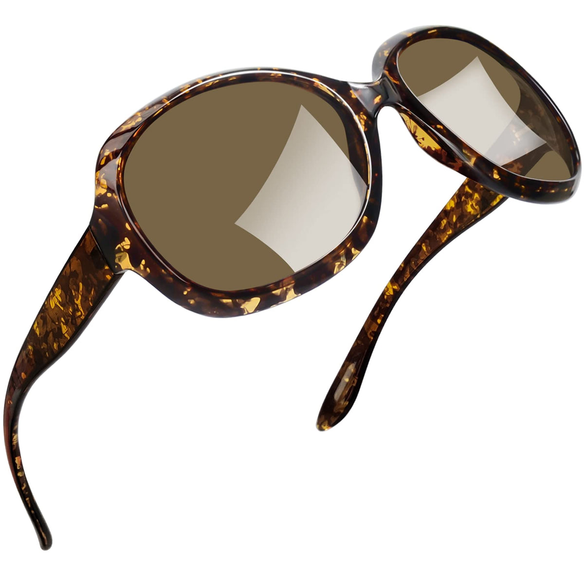 Joopin Polarized Sunglasses for Women, Ladies Big Frame Polarized Eyewear UV400 Protection Driving Fishing - Crystal Leopard/Brown
