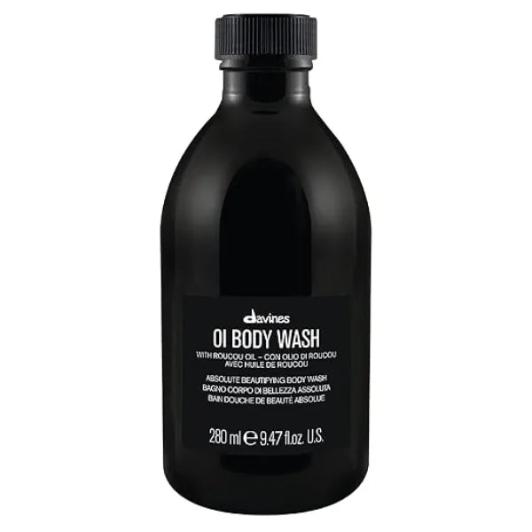 Davines OI Body Wash, Gently Cleansing Moisturizing Body Wash for All Skin Types Hydrates & Softens Skin with Antioxidant Roucou Oil Rich Creamy Foam with Signature OI Scent, 9.47 Fl Oz