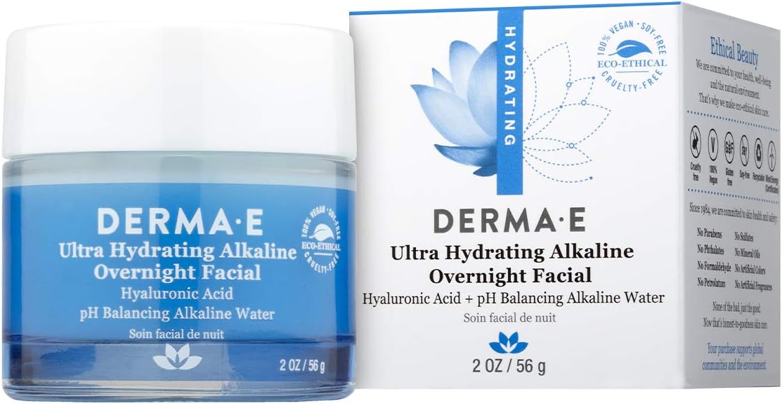 Derma E Ultra Hydrating Alkaline Overnight Hyaluronic Acid Facial, 56 G