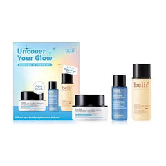 belif Uncover Your Glow Set, Aqua Bomb Daily Face Moisturizer, Niacinamide Vitamin C Golden Glow Serum, Aqua Bomb Hydrating Toner Hyaluronic Acid, For All Skin Types, Korean Skin Care