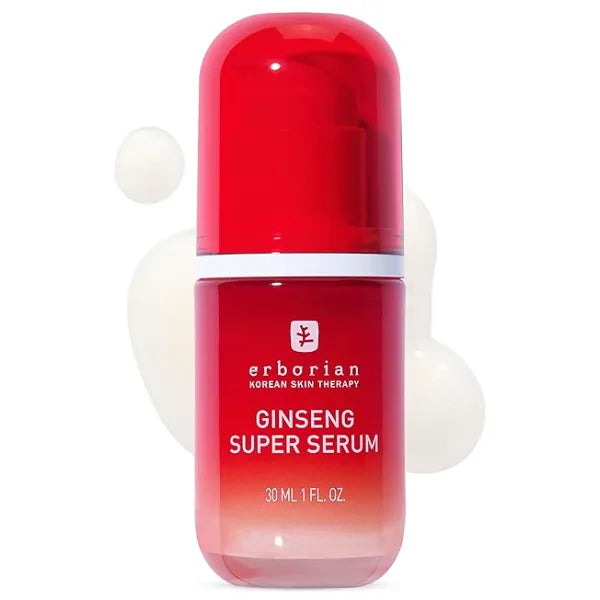 Erborian Ginseng Super Serum, Anti Aging, Hydrating Peptide Complex, Smooths Texture & Evens Tone For Soft Skin & Natural Glow, Korean Skincare