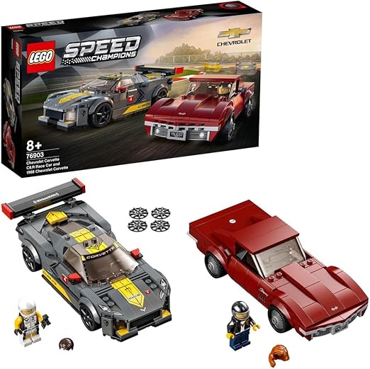 LEGO Speed Champions Chevrolet Corvette C8.R Race Car and 1969 Chevrolet Corvette 76903 Building Kit (512 Pieces)