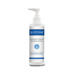 Biotone Advanced Massage Lotion is hypoallergenic and fragrance-free, has more slip and action, and absorbs for a non-greasy finish.