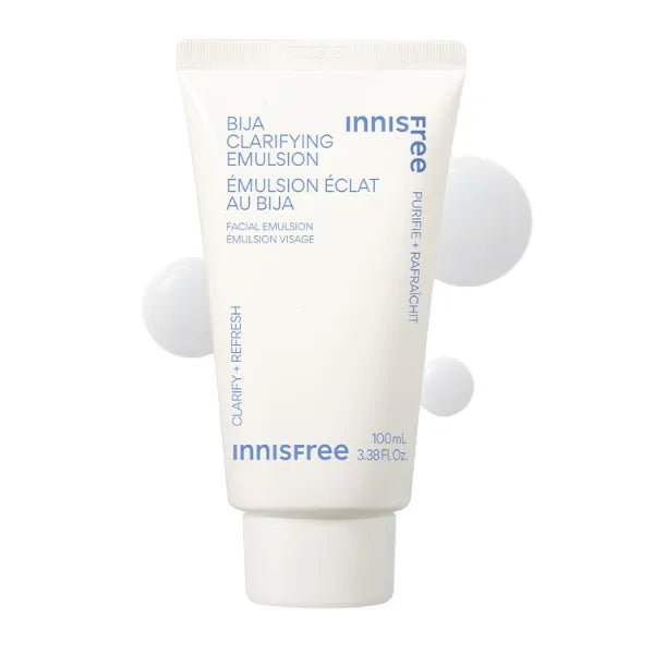 Innisfree Bija Clarifying Emulsion with Salicylic Acid and Niacinamide, Korean Skincare Lightweight Face Moisturizer, 3.38Fl Oz