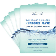 Ebanel 5 Pack Hydrogel Collagen Face Mask with Hyaluronic Acid, Vitamin C, Peptide, Aloe, Instant Brightening Hydrating Face Masks Skincare Korean Sheet Mask, Skin Firming, Lifting Anti Aging Masks