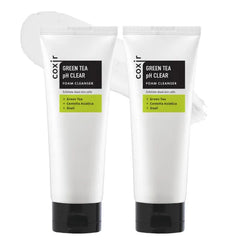 coxir Green Tea pH Clear Foam Cleanser, Gentle Formula, 5.07 fl.oz (2pack)
