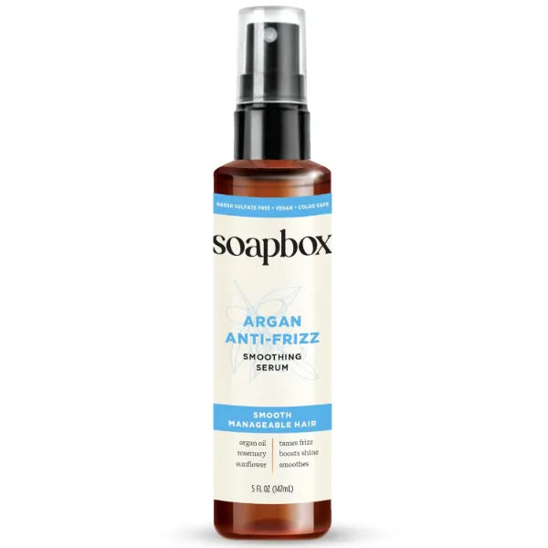 Soapbox Smoothing Argan Oil Hair Serum Controls Frizz & Adds Shine 5oz