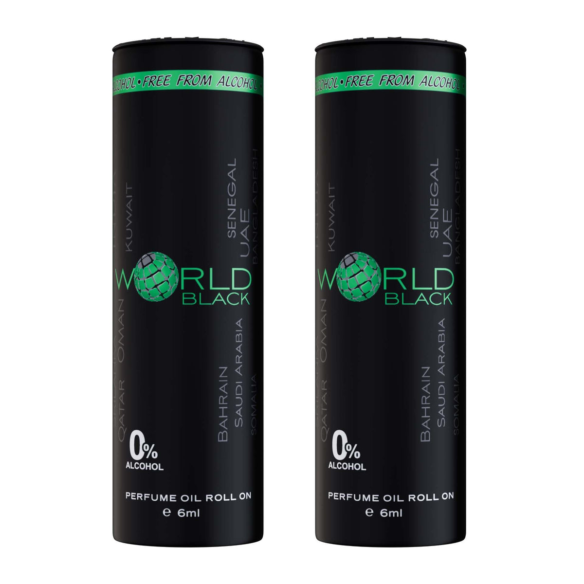Barrel Series World Black Attar Roll On for Men & Women - Pack of 2 (6ml Each) | Alcohol Free Fragrance
