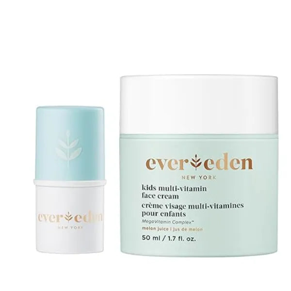 Evereden Kids Face Cream Melon Juice, & Lip Balm,Clean and Non Toxic Products Multi Vitamin Skin Care for Kids