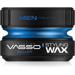 Vasso Hair Styling Wax For All Hair Types | Extra Hold, Wet and Shiny Look, Humidity Resistant, AQUA Baller, Water Based Gel Wax Babblegum - 150 ml