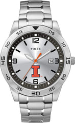 Timex Tribute Men's Citation 42mm Quartz Watch with Stainless Steel Strap - Illinois Fighting Illini