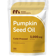 Micro Ingredients Pumpkin Seed Oil with Saw Palmetto,300 Softgels | Cold Pressed, Pure Virgin Oil, Essential Fatty Acids, & Phytosterols | Non-GMO