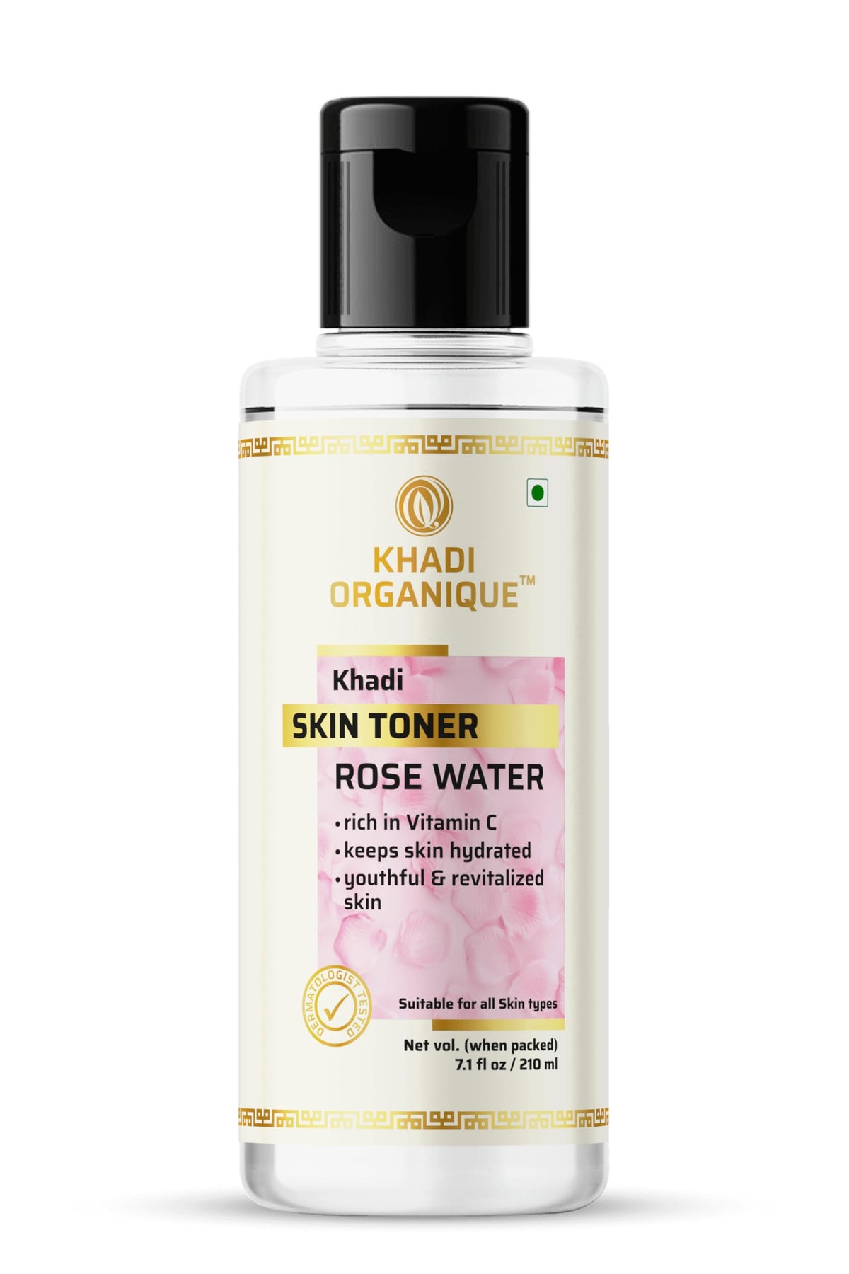 Khadi Organique Pure Rose Water Skin Toner - 210 Ml