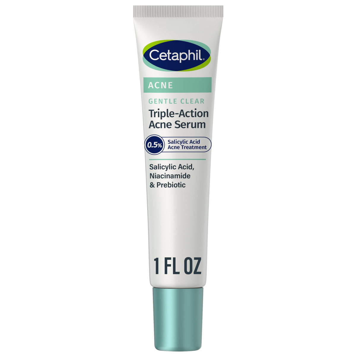 Cetaphil Gentle Clear Triple-Action Acne Treatment Serum with Salicylic Acid, Treats and Prevents Acne, Great for Post-Acne Marks, for All Skin Types, 1oz