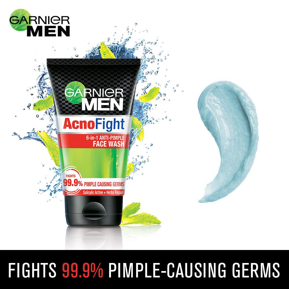 Garnier Men Acno Fight Anti-Pimple Facewash, Pack of 2, 200g