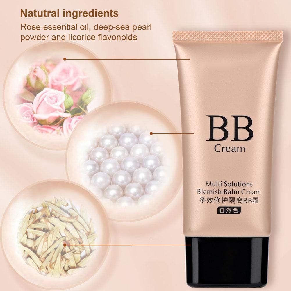 FRIDNL 3 Colors Smooth BB Cream Makeup Base Face Liquid Foundation, Concealer Whitening Moisturizer Oil-control Waterproof Liquid Foundation(Natural)