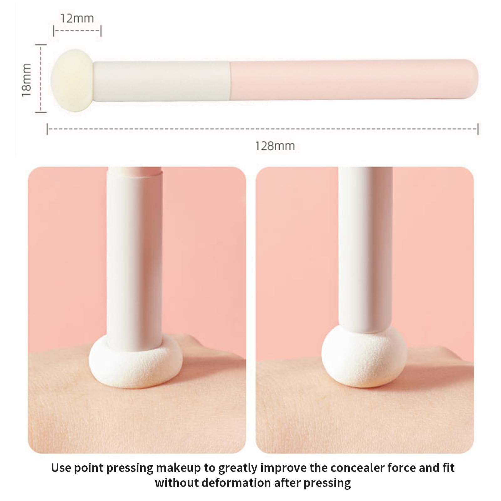 Rayyan Makeup Concealer Brush, Mushroom Foundation Sponge Powder Brush, Round Head Brightening Concealer Brush, Cosmetic Tool Face Nose Eyelids Newbie Beauty Brushes(Pack of 6, Pink)