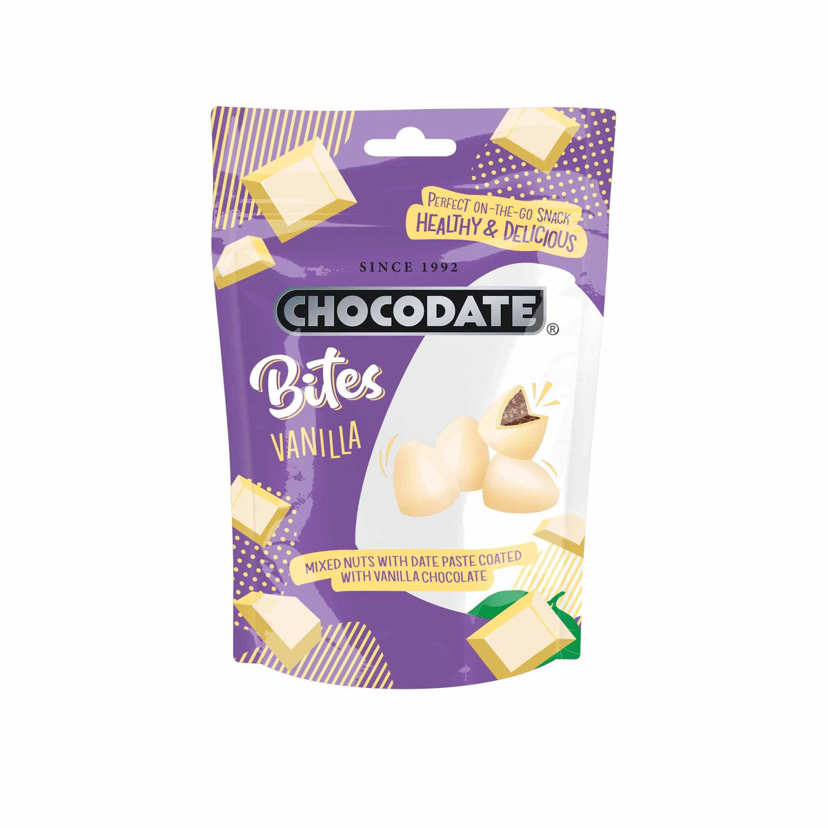 Chocodate Bites Mixed Nuts with Date Paste Coated with White Chocolate - 33g