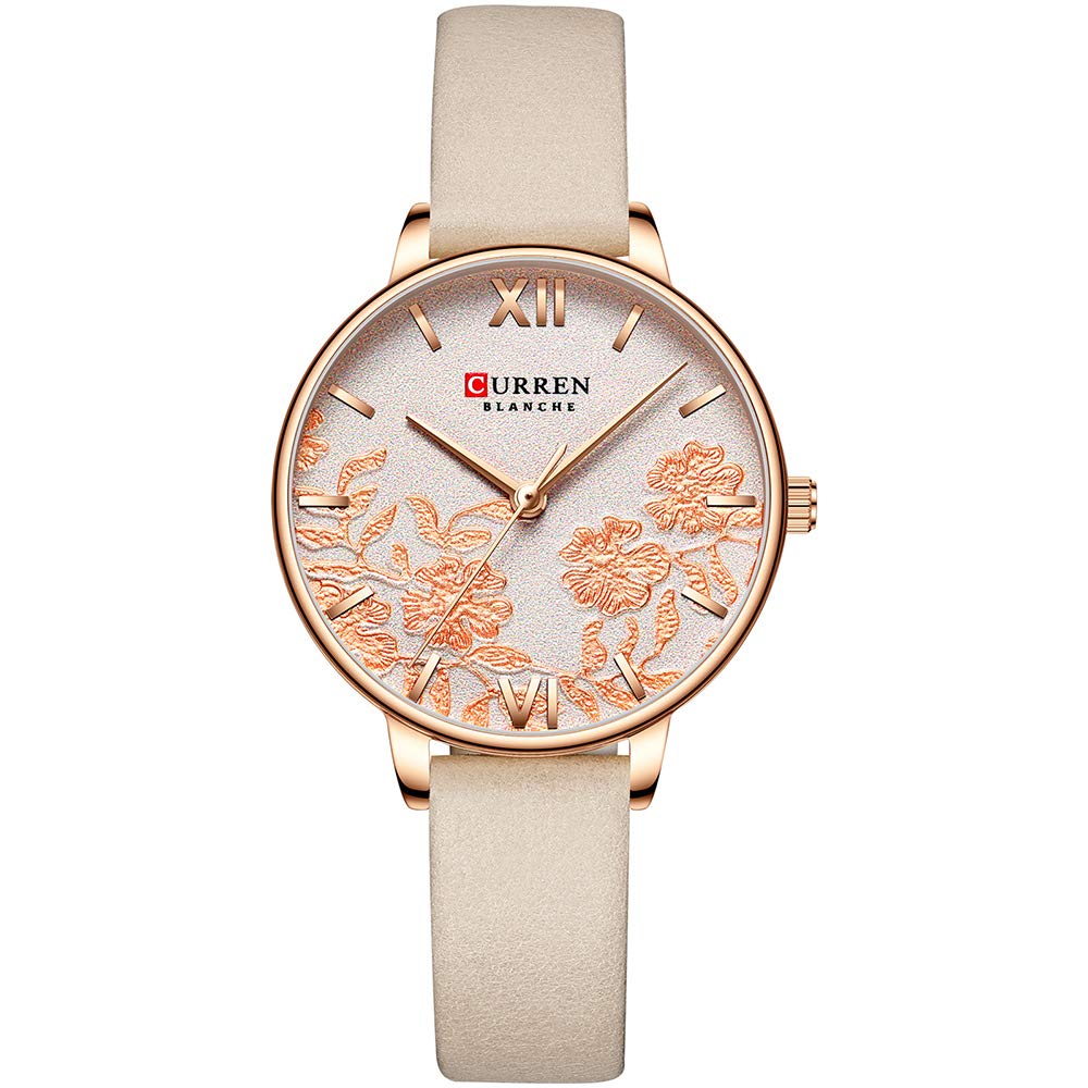 CURREN Elegant Exquisite Casual Business Quartz Women's Watch - Beige